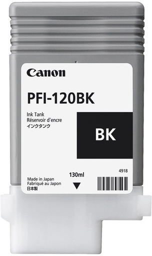 [PRI2724] Tanque de tinta canon pfi-120 bk negro rendimiento 130 ml, compatible con tm-200, tm-205, tm-300, tm-305.