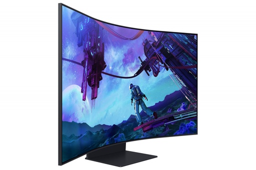 [MNS38303] Monitor led samsung 55 pulgadas, widescreen, gamer, odyssey ark,uhd 3,840 x 2,160, negro, pivot, 3 hdmi, 1 d. port, 1 lan, 2 usb, curvo, 165 hz, 1000r, 1ms, bocinas