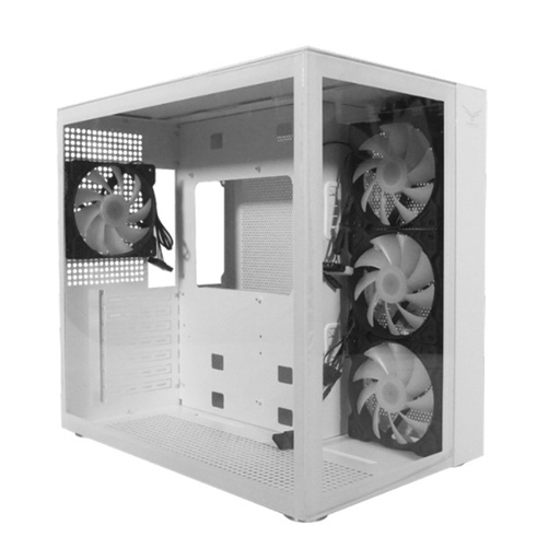 [ACC779106] Gabinete Naceb White Nova con Ventana Midi-Tower ATX/Micro-ATX/Mini-ATX USB 3.0 sin Fuente 3 Ventiladores RGB Instalados