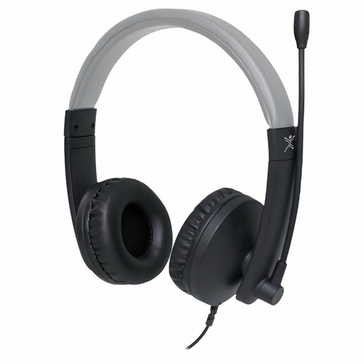 [AUD72632] Audífonos con Micrófono Loudy Perfect Choice Alámbrico USB Negro/Gris