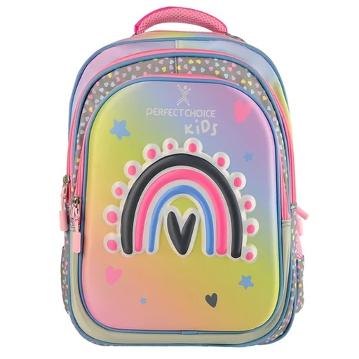 [ACC779260] Mochila Escolar Perfect Choice PC-084396 Con Multiples  Compartimientos Explorer Arcoiris