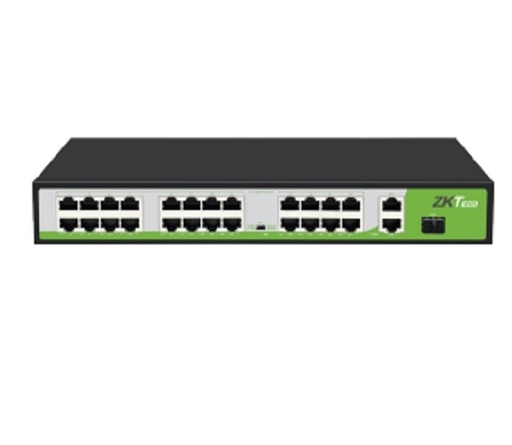 [NET30597] Switch ZKTeco Fast Ethernet PE242-300-C, 24 Puertos PoE 10/100Mbps, 2 Puertos 10/100/1000Mbps + 1 Puerto SFP, 9.2 Gbit/s, 4000 Entradas - No Administrable