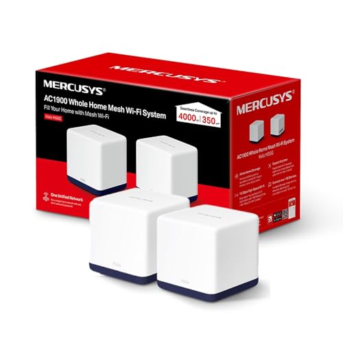 [NET30628] Mercusys halo h50g (2 pack) - sistema wi-fi mesh ac1900 para todo el hogar , red unificada , roaming continuo , cobertura para todo el hogar , doble banda wi-fi 1.9 gbps , fácil control por aplicación , puertos full gigabit .