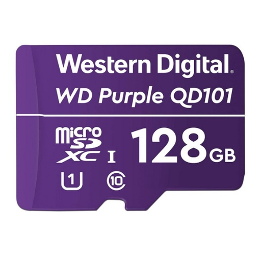 [SEC97909] Memoria Western Digital Purple QD101 MicroSDXC 128GB Clase 10 Especializada Para Videovigilancia
