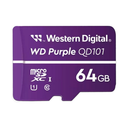 [SEC98015] Memoria Western Digital Purple MicroSDXC UHS-1 U1 64 GB Especializada Para Videovigilancia Clase 10