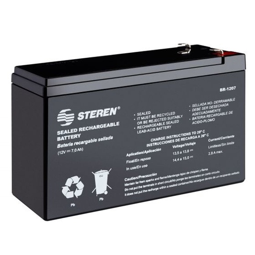 [POW51142] Batería Sellada Steren BR-1207 VRLA 12V 7000mAh