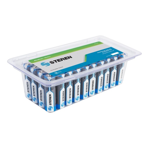 [POW51145] Pilas Alcalinas No Recargables AA Steren BAT-AA40 1.5V 40 Piezas