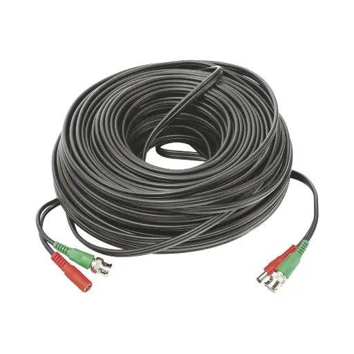 [SEC98086] Cable coaxial ( bnc rg59 ) + alimentación / siamés / 50 metros / 100 % cobre / para cámaras 4k  / uso interior y exterior