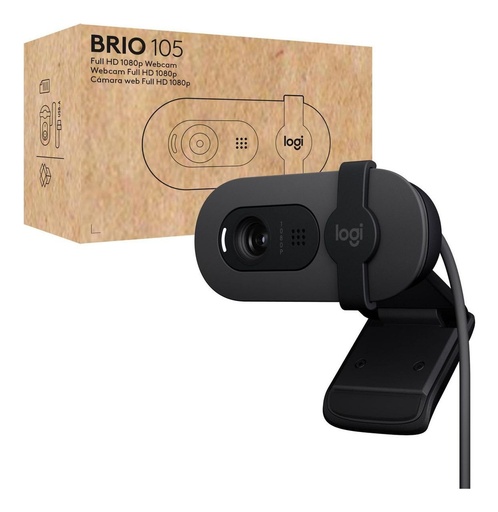 [VID70661] Logitech Brio 105 Webcam Color 2 Mp 1920 X 1080 720P 1080P Audio Usb.
