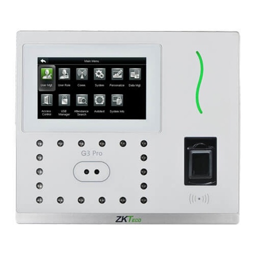 [SEC98395] Control de Acceso y Asistencia Biométrico ZKTeco G3 Pro 20.000 Huellas/Tarjetas 12.000 Rostros USB 2.0