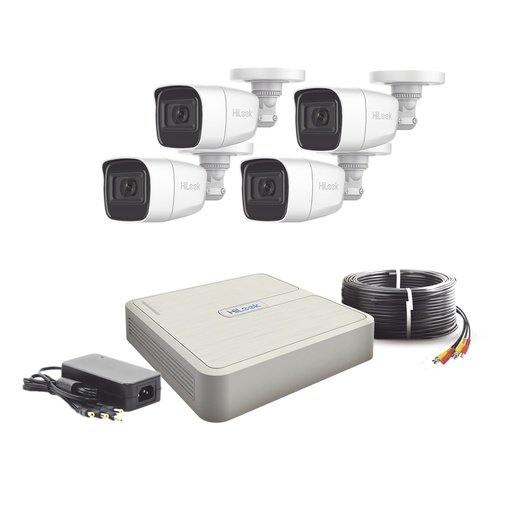 [SEC98612] Kit de Vigilancia Hikvision HL1080PS(C) de 4 Cámaras CCTV Bullet con Grabadora de 5 Canales 