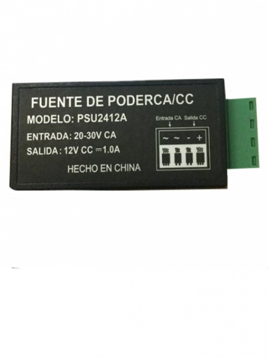 [ACC697372] Saxxon psu2412a1 - convertidor de energia a 12v cd / 1 a mpere / voltaje de entrada 20v ca a 28v ca