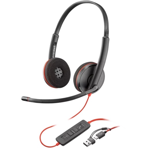 [AUD72740] Audifonos Estéreo USB-C POLY Blackwire 3220 + Adaptador USB C/A