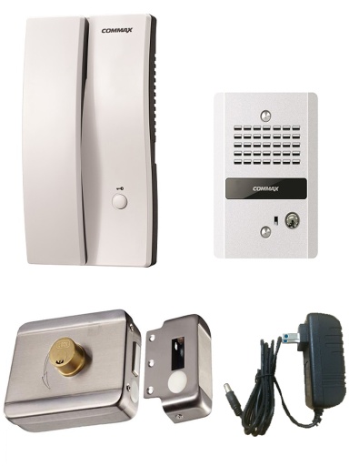 [SEC1280] Commax paqdp2sdr2g - audioportero interfon y frente de calle / 150  mts / incluye fuente 12 vdc y contra chapa inteligente