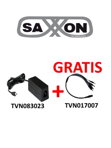 [POW51236] Fuente De Poder Regulada + Gratis Divisor De Energia Saxxon PSU1204EPAQ2 4 Conectores Macho 12V 4.1 A MP
