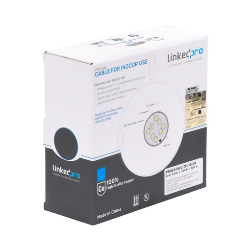 [SEC99128] LinkedPRO Bobina de Cable Ethernet Cat5e, UTP, 100 Metros