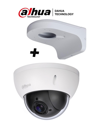 [SEC1392] Dahua sd22204igcpak - camara mini ptz de 2 mp  hdcvi / 4x zoom óptico con brazo de pared pfb203w incluido
