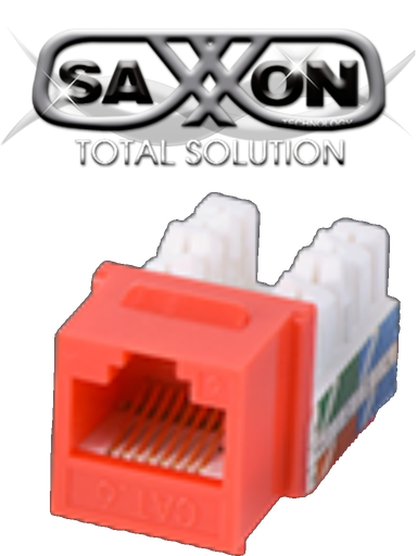 [ACC697404] Saxxon m2656r - modulo jack keystone rj45 / 8 hilos / cat 6 / compatible con calibres  awg 22-26 / color rojo