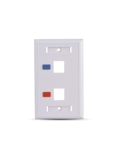 [ACC697423] Saxxon a1752e - placa de pared / vertical / 2 puertos tipo keystone / color blanco / con etiquetas