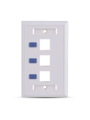 [ACC697424] Saxxon a1753e - placa de pared / vertical / 3 puertos tipo keystone / color blanco / con etiquetas