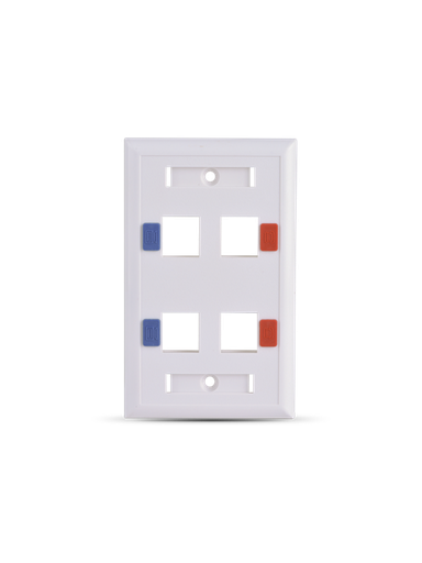 [ACC697425] Saxxon a1754e - placa de pared / vertical / 4 puertos tipo keystone / color blanco / con etiquetas
