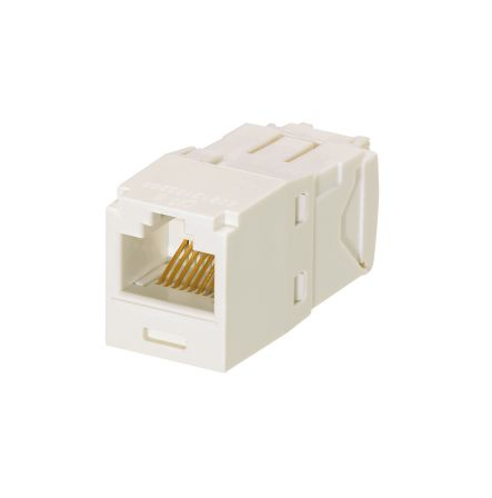[SEC99489] Conector jack rj45 estilo tg, mini-com, categoría 6, de 8 posiciones y 8 cables, color blanco ártico