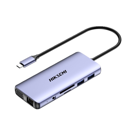 [SEC99625] Docking Station Hiksemi USB C - 1x HDMI 2x USB 2.0 2x USB 3.0 VGA SD RJ-45