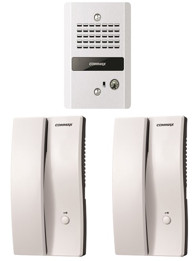 [SEC1533] Commax paqdr2gn - paquete de audioportero frente de calle con 2 equipos de interfon con conexion directa a 110v / apertura de pu