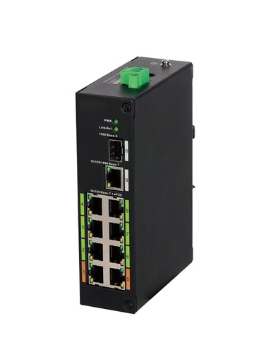 [NET1174] Switch Dahua ePoE 8 Puertos Hasta 800 mts Con Cámaras ePoE 120Wts Switching 8.8G