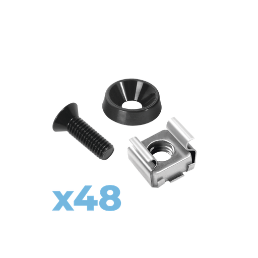 [NET31178] LinkedPRO Pack de 48 Tornillos de Montaje y Tuercas Enjauladas LP-TAT-48 para Rack LinkedPRO