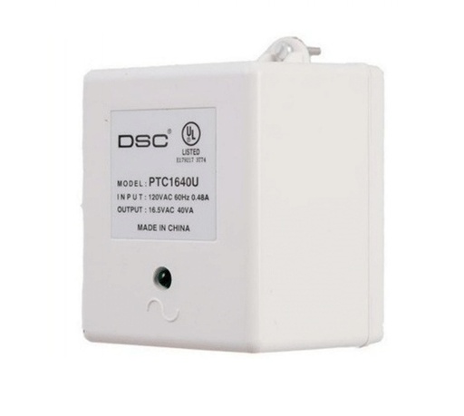 [SEC1619] Dsc ptc1640u - transformador 16vca / 40va fusible interno para paneles y módulos de neo, power series y maxsys