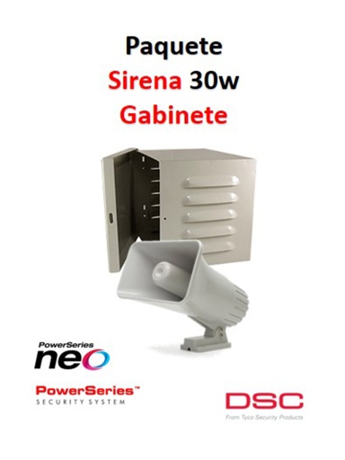 [SEC1669] Dsc s30wgpaq - paquete sirena exterior 30w con gabinete