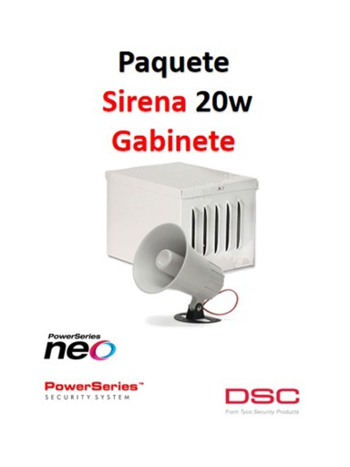 [SEC1671] Dsc s20wgpaq - paquete sirena exterior 20w con gabinete