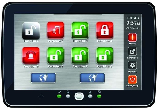 [KNM180187] Teclado De Alarma DSC Neo HS2TCHPBLK Pantalla De 7"