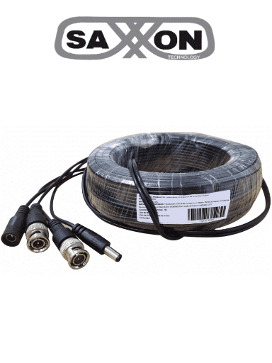 [WIR643] Cable Coaxial Saxxon BNC/DC Power Macho - BNC/DC Power Hembra 10 Metros