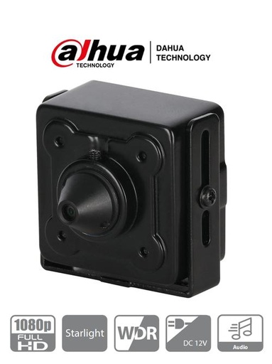 [AUD69847] Dahua hac-hum3201b-p - camara pinhole 1080p/ 2 megapixeles/ lente de 2.8 mm/ 103 grados de apertura/ 1 entrada de audio/ wdr/ bl
