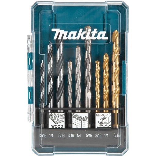 [TOO730]  Juego De Brocas Makita D71984 9 Piezas Para Madera Concreto Metal