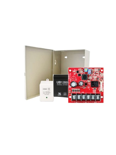 [SEC1837] Sec kit fuente de poder 2 - kit de poder contiene 1 fuente de poder de 2.5 amp, bateria de respaldo, transformador y gabinete