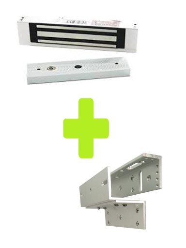 [SEC1852] Zkteco lm1805pack - paquete de cerradura magnética de 120 kg, voltaje de 12vdc incluye soporte zl para su instalación, compatibl