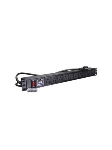 [POW51289] Barra Horizontal SBE Tech SBE-TC010SPV 10 Contactos Polarizados Con Supresor De Picos Montaje 19" 1UR