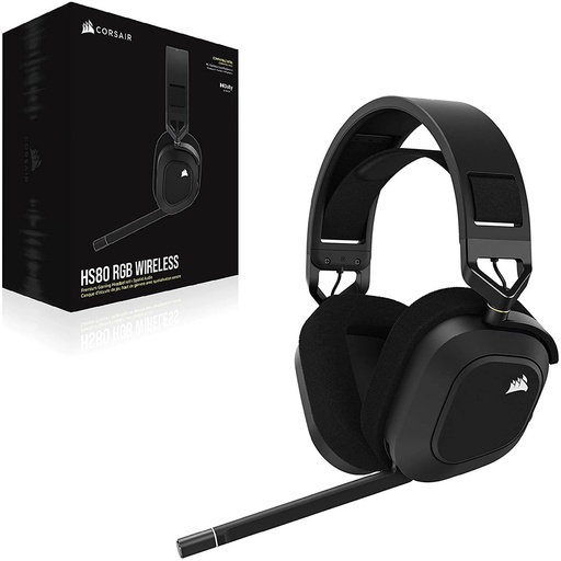 [AUD72935] Audifonos corsair ca-9011235-na hs80 rgb wireless inalambricos carbon