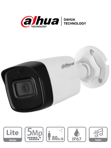 [SEC1893] Cámara CCTV Bullet IR para Interiores/Exteriores Dahua DH-HAC-HFW1500TLN-0280B-S2 Alámbrico 2880x1620 Pixeles Día/Noche