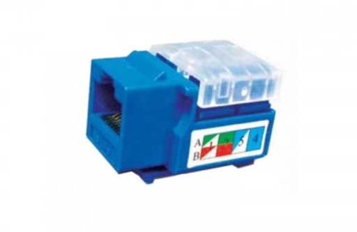 [ACC697510] Sbetech 2302bl- modulo jack keystone rj45 / 8 hilos / cat 5e / compatible con calibres awg 22-26 / color azul