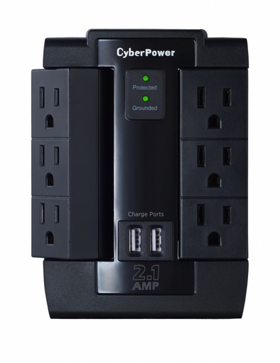 [POW51402] Supresor de picos cyberpower p600wsurc1 6 contactos/1200j