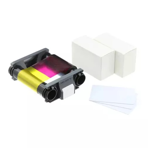 [PRI7284] Kit Cinta Evolis YMCKO + 100 Tarjetas PVC Para Badgy 100/200