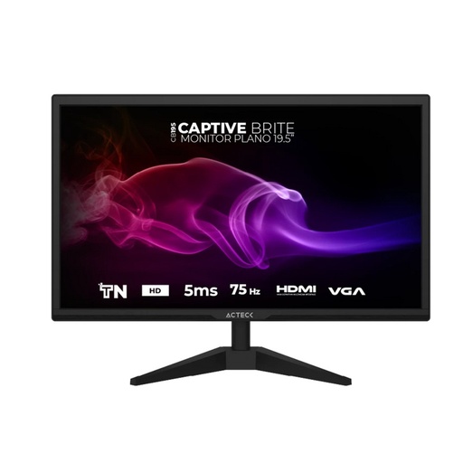 [MNS38507] Monitor Acteck 19.5" TN Captive Brite CB215 HD 75Hz-60Hz 5ms VGA HDMI 