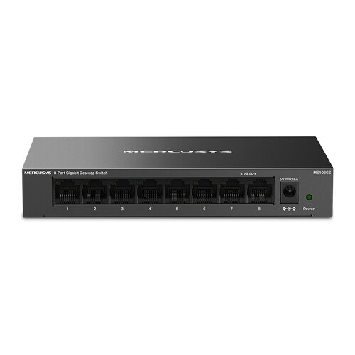 [NET31871] Switch | mercusys | ms108gs | switch gigabit 8 puertos | carcasa de acero | montaje escritorio o pared
