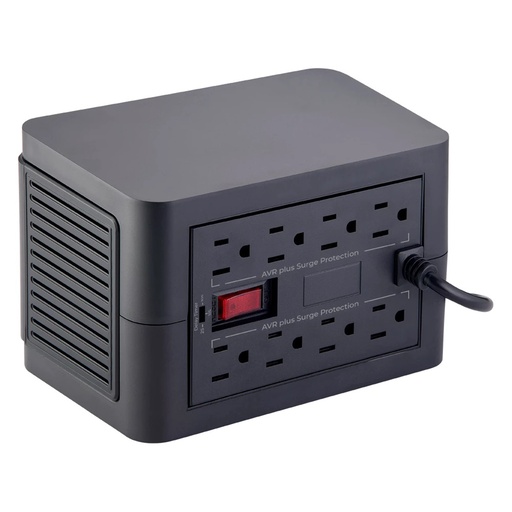 [POW54346] Regulador Acteck RV1200 600W 1200VA Entrada 96 - 148V Salida 108 - 132V 8 Contactos 2x USB A