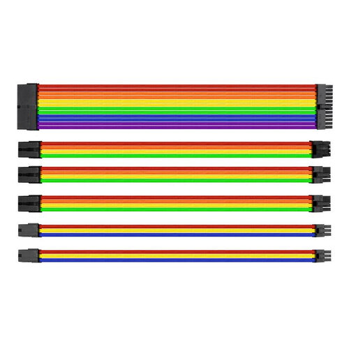 [WIR86434] Kit Cables Fuente De Poder Thermaltake, Atx/eps/8-pin Pci-e/6-pin Pci-e, Rainbow