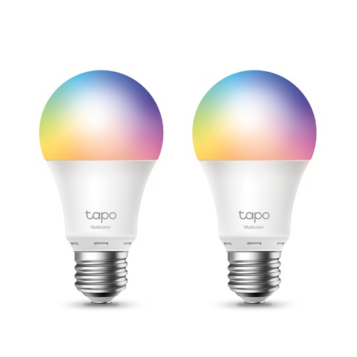 [ELE35290] Foco Regulable Inteligente TPL-Link Tapo L530E WiFi Multicolor Base E27 8.7W 806 Lúmenes Blanco 2 Piezas